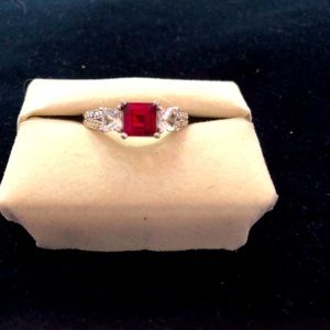 Ruby and white sapphire ring